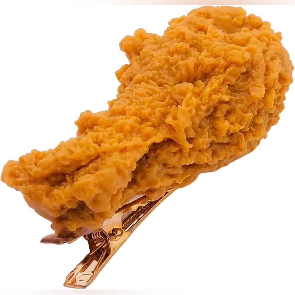 Fried Chicken Simulation Food Funny Hair Clip Gag Gift New